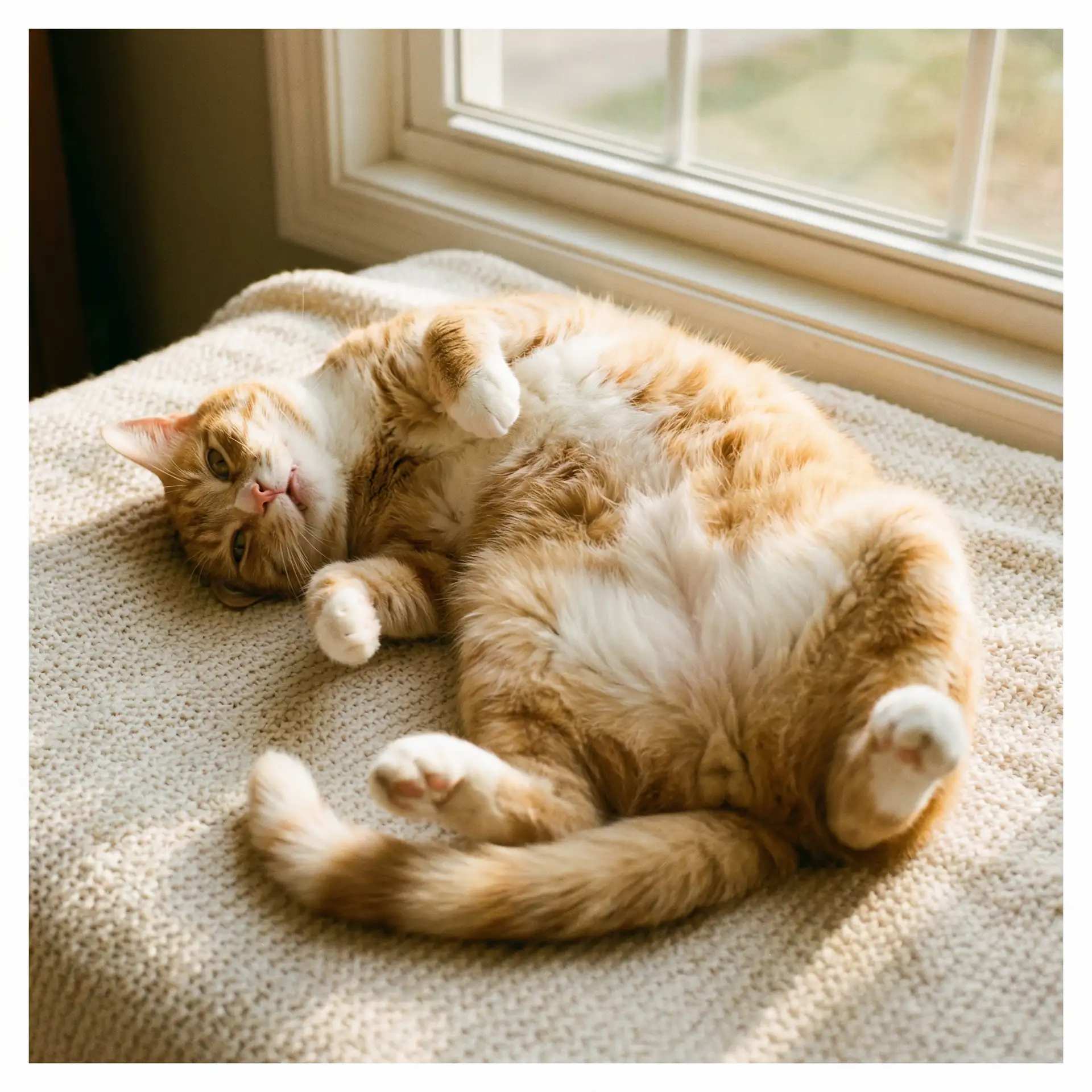 猫咪仰躺露出肚皮 - 美味天王粤语